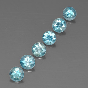 3.29 ctw Blue Zircon Stones, Natural Zircon in Diamond-Cut Shape for Sale