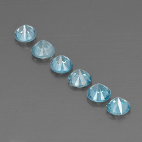 Zircon Gemstones in 4.5 mm Size for Sale, Zircon Stones in Light Sky Blue Color