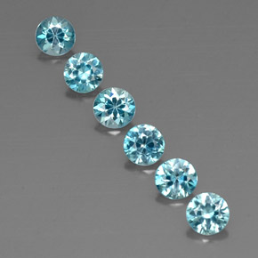3.22 ct Blue Zircon Gemstone, Zircon Gem in Diamond-Cut Shape for Sale.