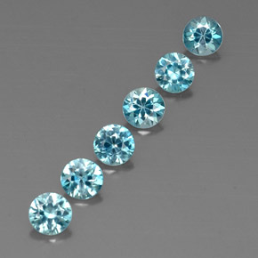 3.22 ct Blue Zircon Stone, Natural Zircon in Diamond-Cut Shape for Sale