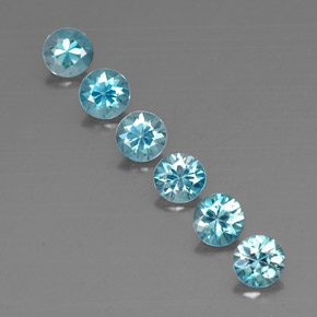 3.27 ct Blue Zircon Gemstone, Zircon Gem in Diamond-Cut Shape for Sale.