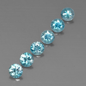 3.27 ct Blue Zircon Stone, Natural Zircon in Diamond-Cut Shape for Sale