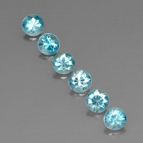 3.28 ct Blue Zircon Gemstone, Zircon Gem in Diamond-Cut Shape for Sale.