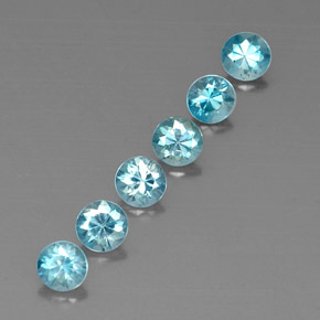 3.28 ct Blue Zircon Stone, Natural Zircon in Diamond-Cut Shape for Sale