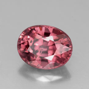 3.22 ct Pink Zircon Stone, Natural Zircon in Oval Facet Shape for Sale