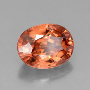 3.38 ct Orange Zircon Stone, Natural Zircon in Oval Facet Shape for Sale