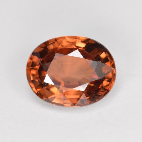 3.05 ct Orange Zircon Stone, Natural Zircon in Oval Facet Shape for Sale