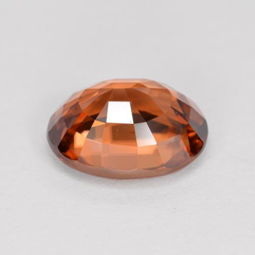 Zircon Gemstone in 9 x 7 mm (calibrated) Size for Sale, Zircon Stone in Medium-Dark Orange Color