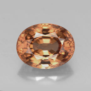 3.14 ct Orange Zircon Gemstone, Zircon Gem in Oval Facet Shape for Sale.