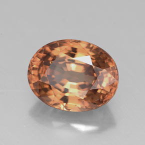 3.14 ct Orange Zircon Stone, Natural Zircon in Oval Facet Shape for Sale