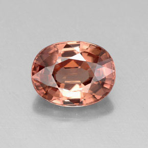3.26 ct Orange Zircon Gemstone, Zircon Gem in Oval Facet Shape for Sale.