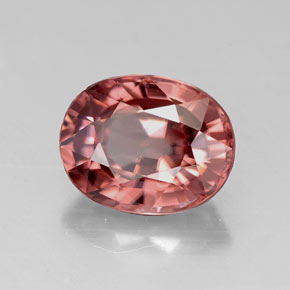 3.26 ct Pink Zircon Stone, Natural Zircon in Oval Facet Shape for Sale