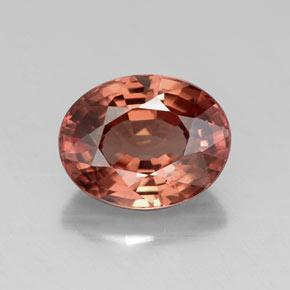 ミディアムレッド ジルコン 宝石 - 3.1ct オーバル ファセット (ID: 318521)