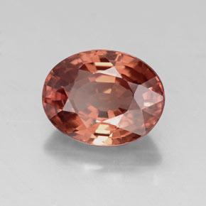 3.10 ct Red Zircon Stone, Natural Zircon in Oval Facet Shape for Sale