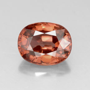 3.41 ct Red Zircon Gemstone, Zircon Gem in Oval Facet Shape for Sale.