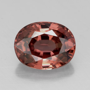 Темно-красный Циркон Камень - 3.2ct Фасетный Овал (ID: 318527)