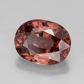 3.17 ct Red Zircon Stone, Natural Zircon in Oval Facet Shape for Sale