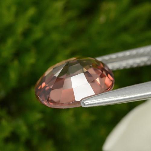 Zircon Gemstone in 9 x 7 mm (calibrated) Size for Sale, Zircon Stone in Reddish Pink Color