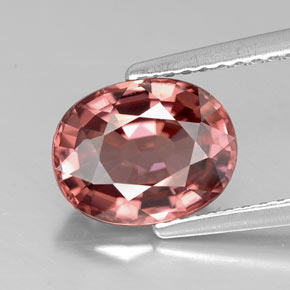3.02 ct Pink Zircon Gemstone, Zircon Gem in Oval Facet Shape for Sale.
