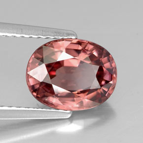 3.02 ct Pink Zircon Stone, Natural Zircon in Oval Facet Shape for Sale