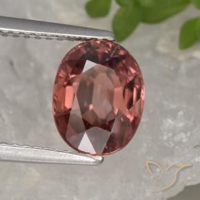 3.30 ct Red Zircon Stone, Natural Zircon in Oval Facet Shape for Sale