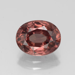 3.04 ct Pink Zircon Gemstone, Zircon Gem in Oval Facet Shape for Sale.
