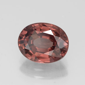 3.04 ct Pink Zircon Stone, Natural Zircon in Oval Facet Shape for Sale