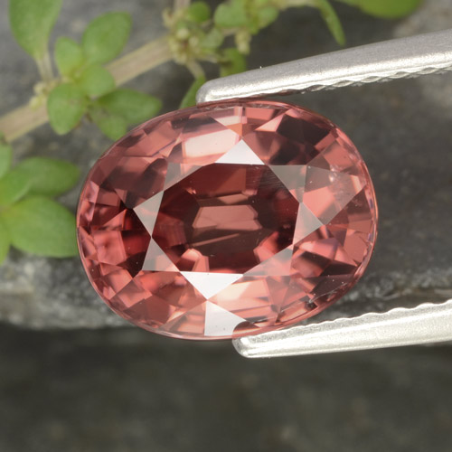 Dark Red Zircon Gem - 3.2ct Oval Facet (ID: 318654)