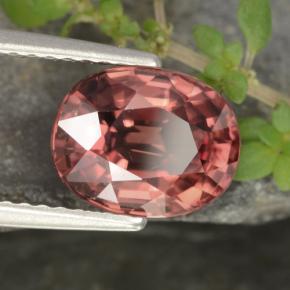 3.16 ct Red Zircon Stone, Natural Zircon in Oval Facet Shape for Sale