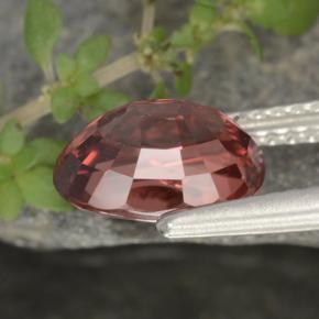 Zircon Gemstone in 9 x 7 mm (calibrated) Size for Sale, Zircon Stone in Dark Red Color