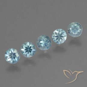 2.47 ctw Blue Zircon Stones, Natural Zircon in Diamond-Cut Shape for Sale
