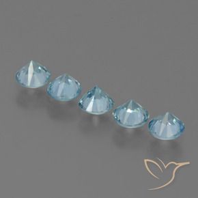 Zircon Gemstones in 4.5 mm (calibrated) Size for Sale, Zircon Stones in Greenish Blue Color