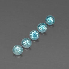 2.97 ctw Blue Zircon Stones, Natural Zircon in Diamond-Cut Shape for Sale
