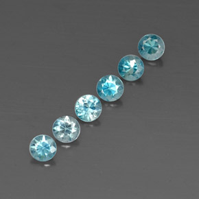 3.09 ct Blue Zircon Stone, Natural Zircon in Diamond-Cut Shape for Sale