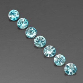 3.15 ct Blue Zircon Gemstone, Zircon Gem in Diamond-Cut Shape for Sale.