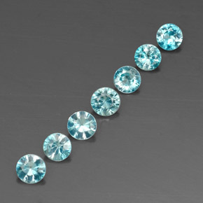 3.15 ct Blue Zircon Stone, Natural Zircon in Diamond-Cut Shape for Sale