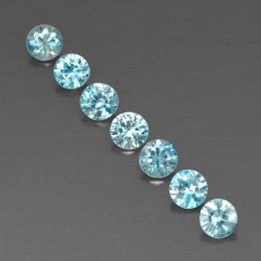 4.03 ct Blue Zircon Gemstone, Zircon Gem in Diamond-Cut Shape for Sale.