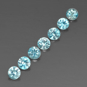 4.03 ct Blue Zircon Stone, Natural Zircon in Diamond-Cut Shape for Sale