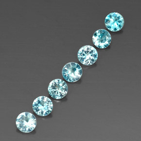 3.56 ct Blue Zircon Stone, Natural Zircon in Diamond-Cut Shape for Sale