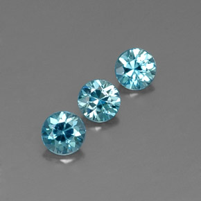 1.73 ct Blue Zircon Stone, Natural Zircon in Diamond-Cut Shape for Sale