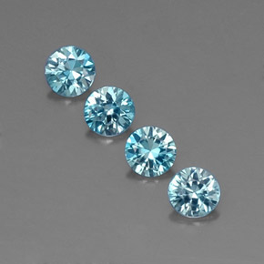 1.53 ct Blue Zircon Gemstone, Zircon Gem in Diamond-Cut Shape for Sale.