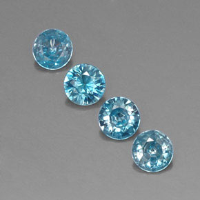 1.78 ct Blue Zircon Gemstone, Zircon Gem in Diamond-Cut Shape for Sale.