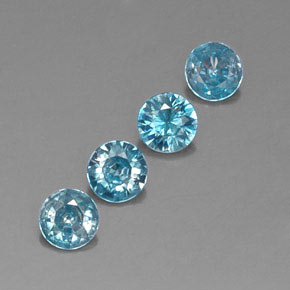 1.78 ct Blue Zircon Stone, Natural Zircon in Diamond-Cut Shape for Sale