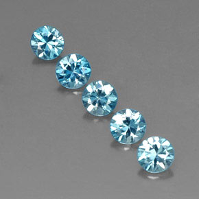 2.34 ct Blue Zircon Gemstone, Zircon Gem in Diamond-Cut Shape for Sale.