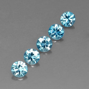 2.34 ct Blue Zircon Stone, Natural Zircon in Diamond-Cut Shape for Sale
