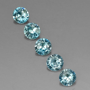 2.05 ct Blue Zircon Stone, Natural Zircon in Diamond-Cut Shape for Sale