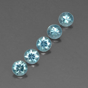 2.87 ct Blue Zircon Gemstone, Zircon Gem in Diamond-Cut Shape for Sale.