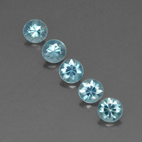 2.87 ct Blue Zircon Stone, Natural Zircon in Diamond-Cut Shape for Sale