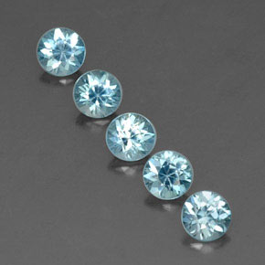 2.81 ctw Blue Zircon Stones, Natural Zircon in Diamond-Cut Shape for Sale