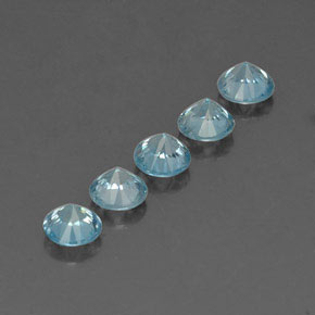 Zircon Gemstones in 4.6 mm Size for Sale, Zircon Stones in Maya Blue  Color